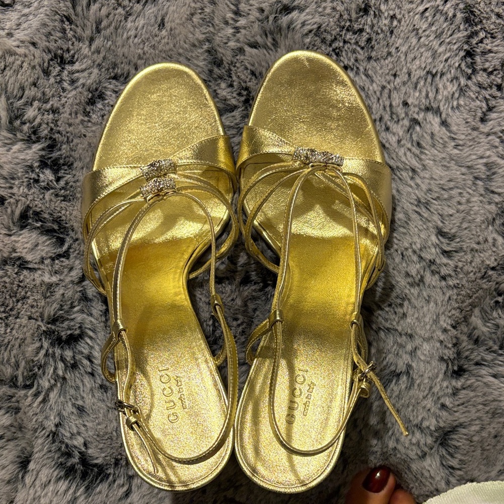Gucci Women's Gold Strappy Heels